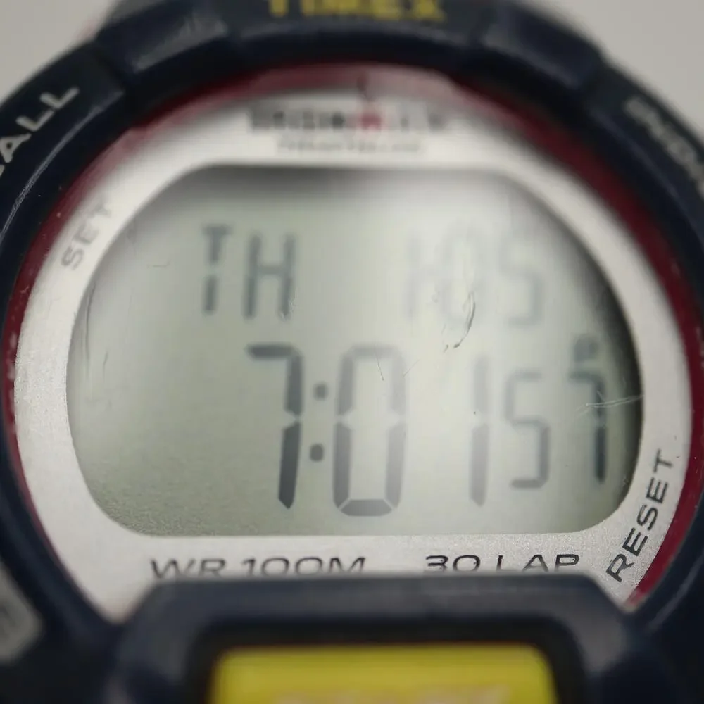 Timex Ironman Triathlon Rugged 30 Womens 41mm Watch Pink Retro w New Battery